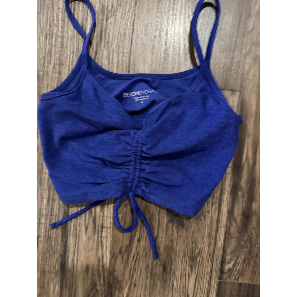 Beyond Yoga Women's Blue Activewear Ruched Sports Bra M